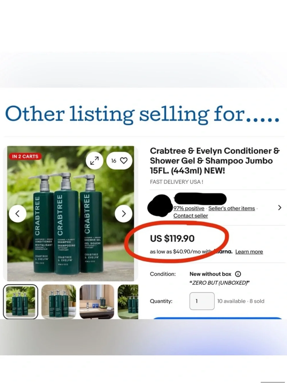 (3 PACK) CRABTREE & EVELYN CONDITIONER, SHAMPOO & SHOWER GEL SET - 15 fl.oz